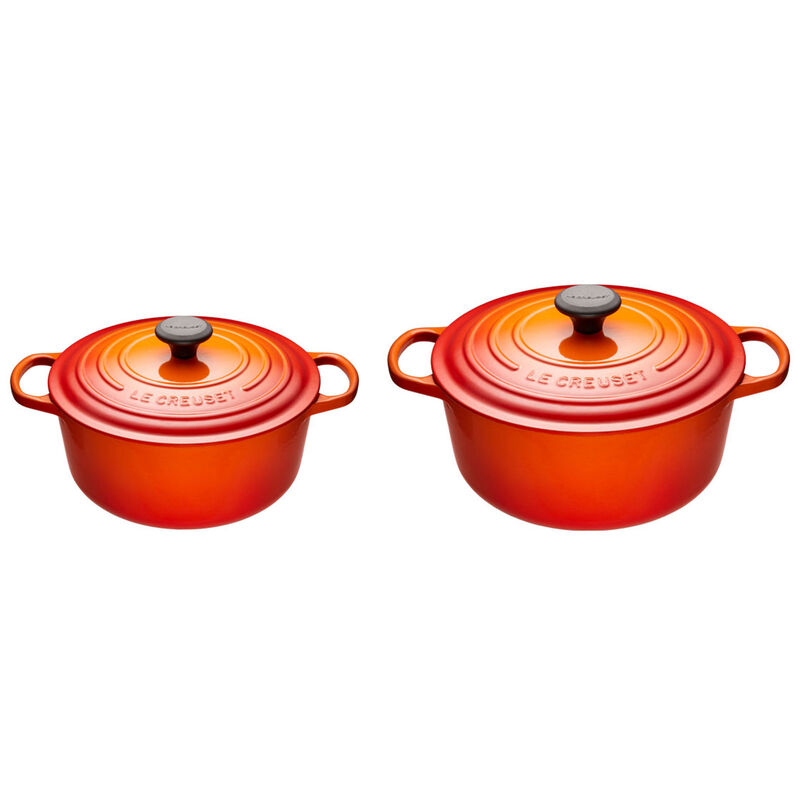 Set of 2 Round Dutch Ovens and French Ovens Le Creuset Le Creuset